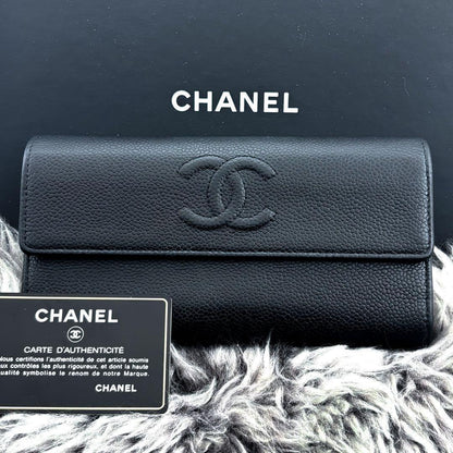 Chanel Super Wallet Coco Stitch Caviar Leather Flap — view 2
