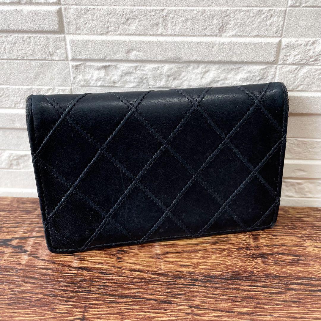 Chanel Bicolor Quilted Lambskin Card Case Business Holder Black — view 2