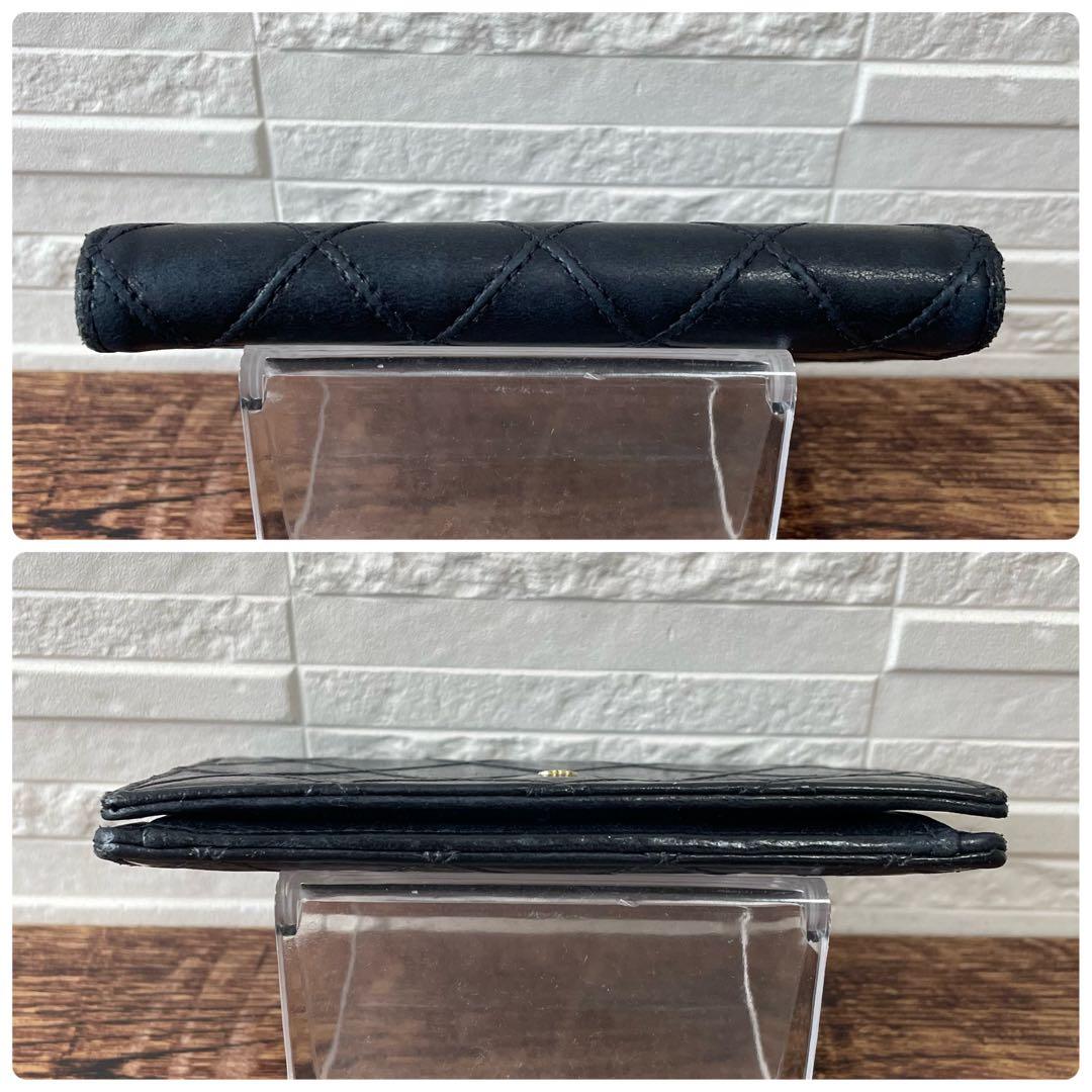 Chanel Bicolor Quilted Lambskin Card Case Business Holder Black — view 3