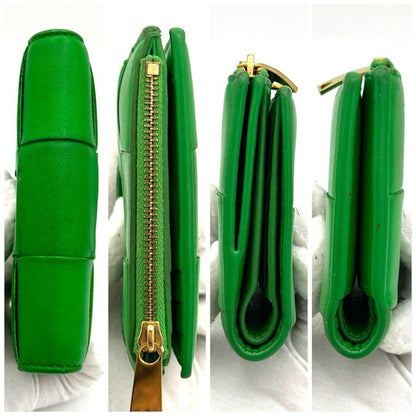 Bottega Veneta Fold Wallet Cassette Maxi Intrecciato Green — view 7
