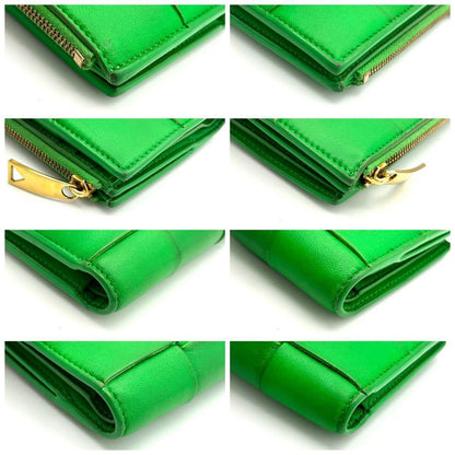 Bottega Veneta Fold Wallet Cassette Maxi Intrecciato Green — view 8