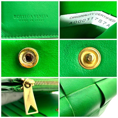 Bottega Veneta Fold Wallet Cassette Maxi Intrecciato Green — view 9