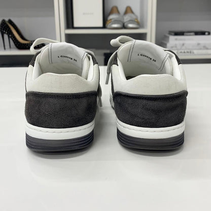 Chanel CC Logo Suede Sneakers Gray — view 6