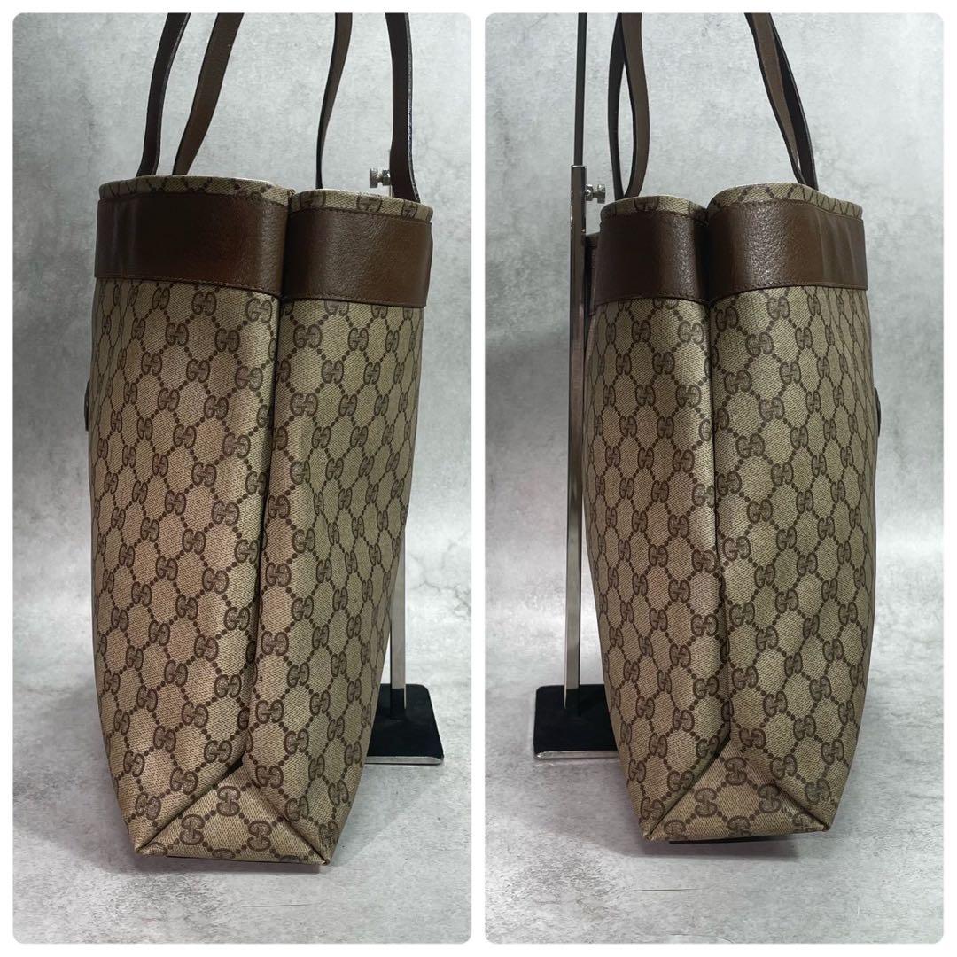 Gucci GG Tote Brown Logo Leather Beige — view 6