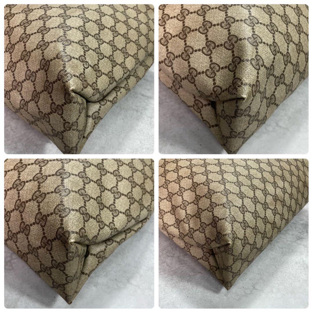 Gucci GG Tote Brown Logo Leather Beige — view 8