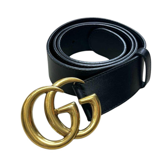 Fine Gucci Re-edition Double G GG Marmont Wide Leather Belt