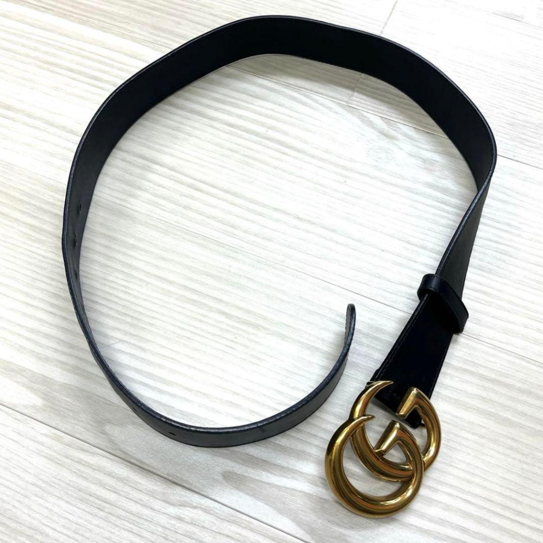 Fine Gucci Re-edition Double G GG Marmont Wide Leather Belt