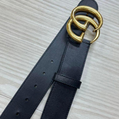 Fine Gucci Re-edition Double G GG Marmont Wide Leather Belt