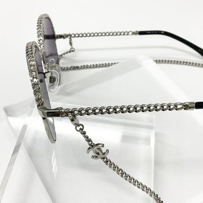 Chanel Sunglasses CC Logo Chain Eyewear Silver — view 6