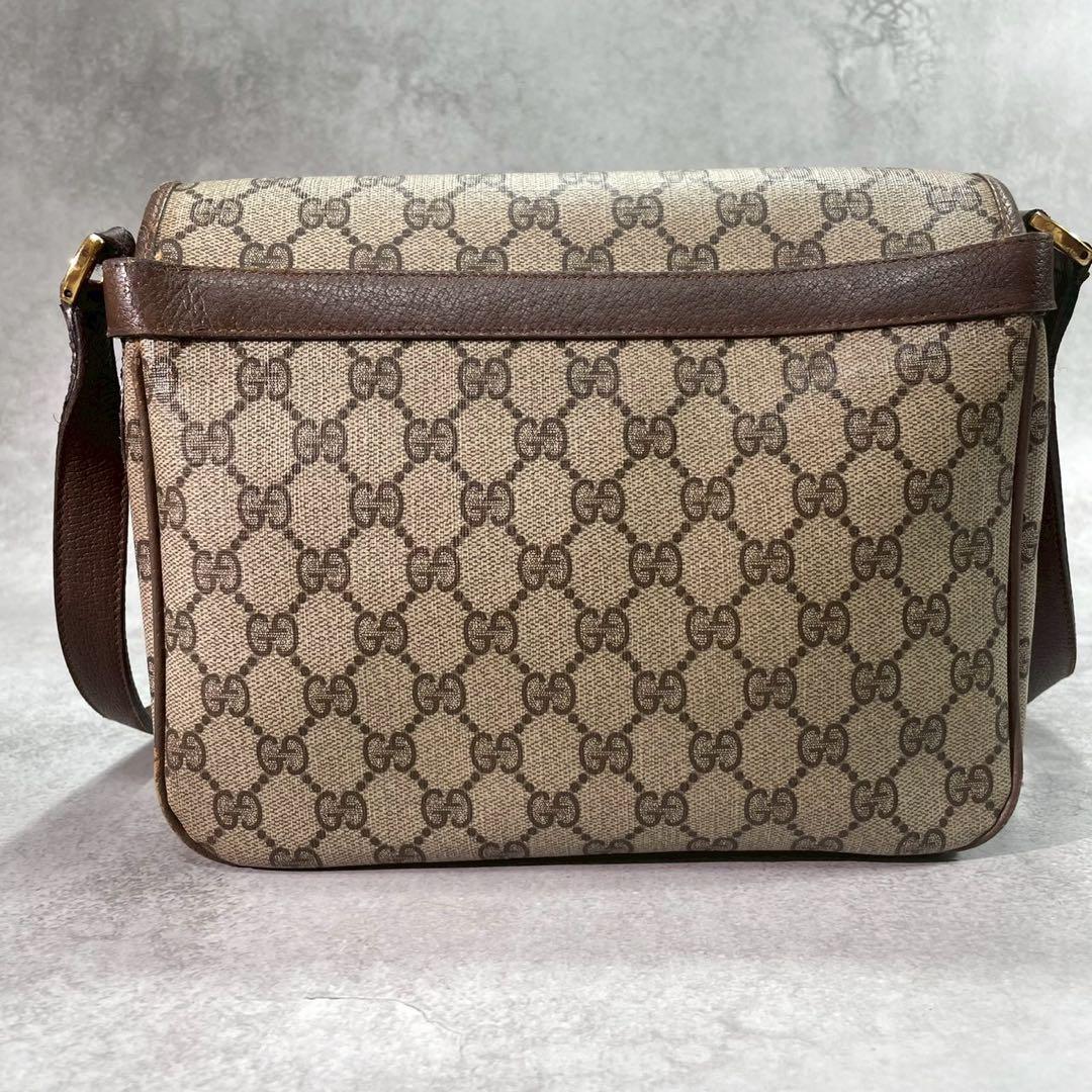 Gucci GG Shoulder Bag Brown Beige Leather Logo — view 3