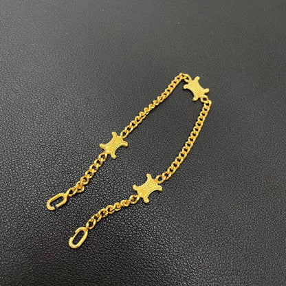 Celine Triomphe Logo Chain Bracelet Bangle Gold — view 2
