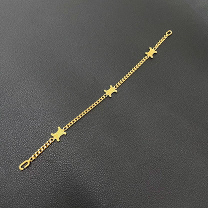 Celine Triomphe Logo Chain Bracelet Bangle Gold — view 3