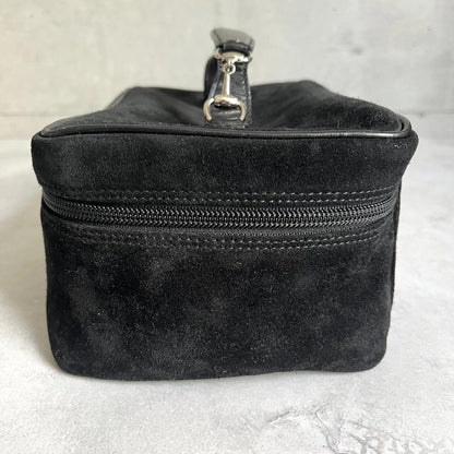 Gucci Vanity Pouch Horsebit Suede Black — view 5