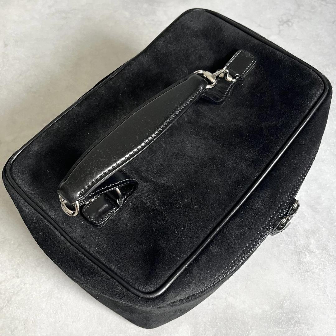 Gucci Vanity Pouch Horsebit Suede Black — view 8