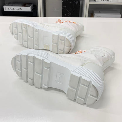 Hermes Fresh Nylon Leather Short Boots White — view 7