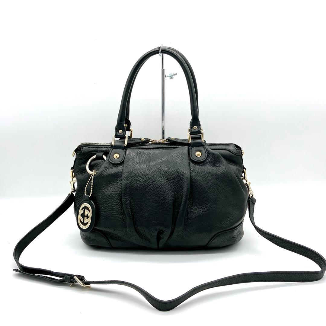 Gucci 2-way Bag Handbag Sookie Leather Black