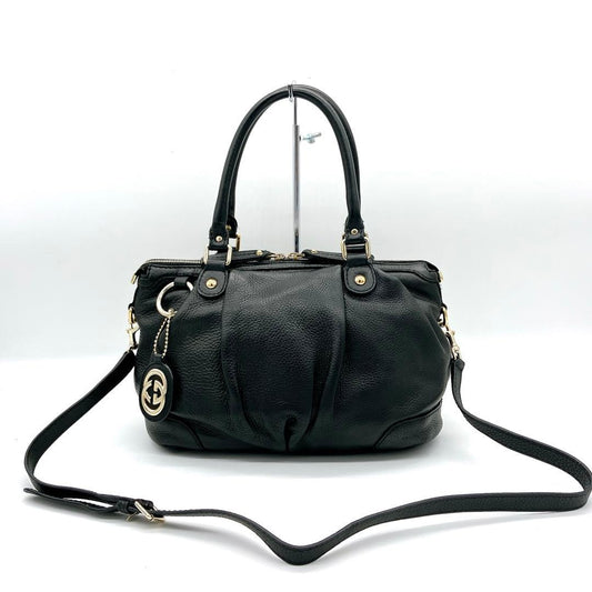 Gucci 2-way Bag Handbag Sookie Leather Black