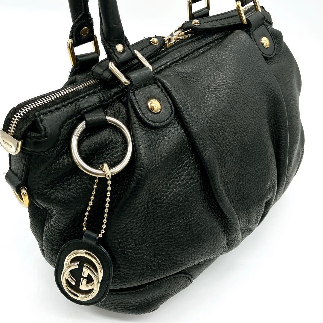 Gucci 2-way Bag Handbag Sookie Leather Black