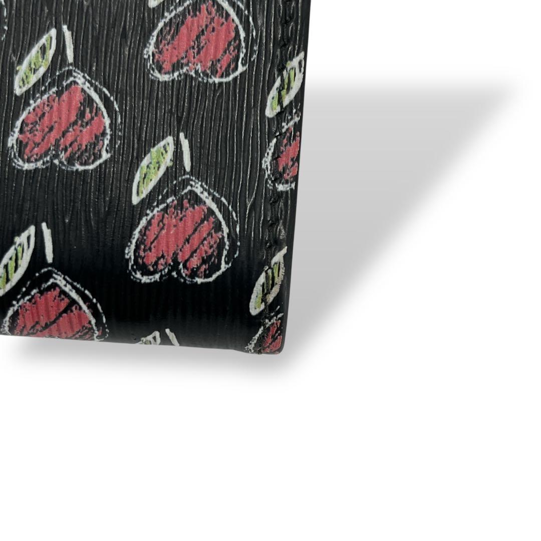 Prada Trifold Wallet Vittelomove Gold Logo Heart Saffiano Black