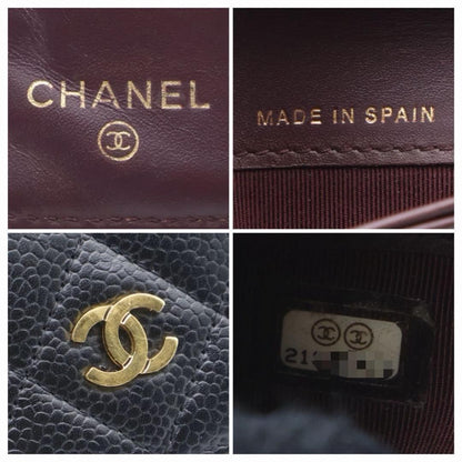 Chanel Quilted Caviar Leather Bifold Wallet Gold — view 7