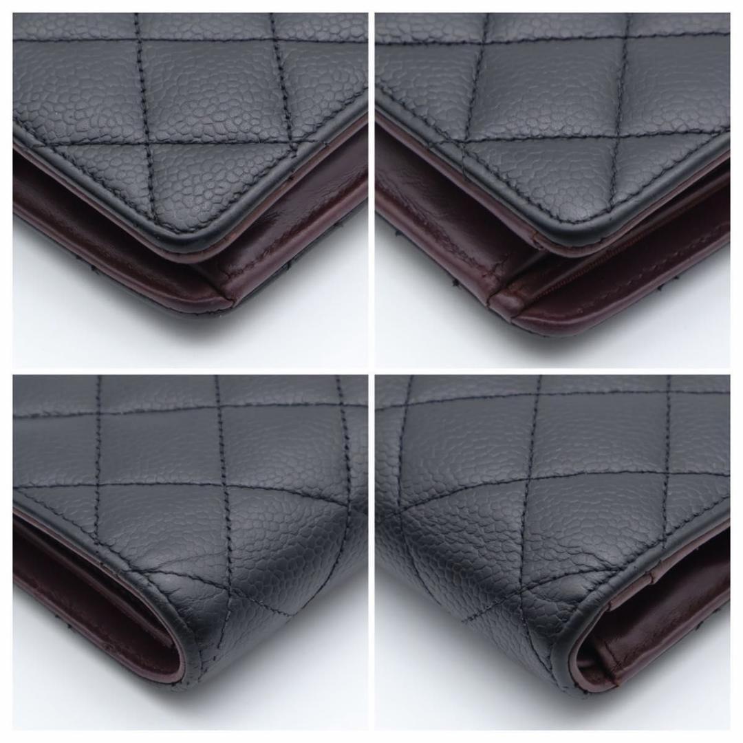 Chanel Quilted Caviar Leather Bifold Wallet Gold — view 8