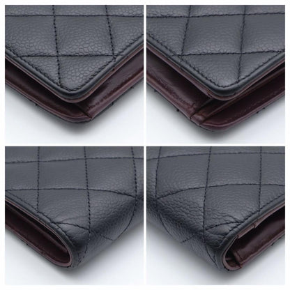 Chanel Quilted Caviar Leather Bifold Wallet Gold — view 8