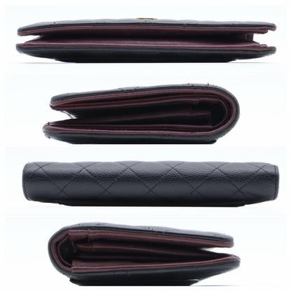 Chanel Quilted Caviar Leather Bifold Wallet Gold — view 9