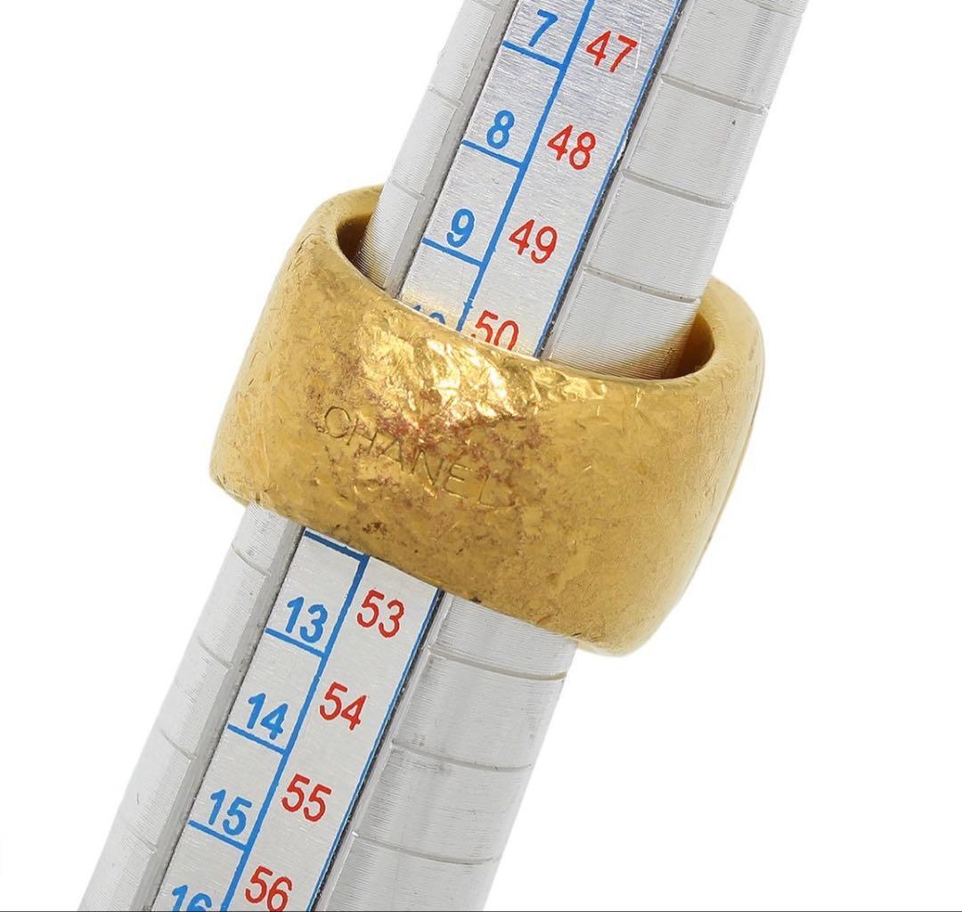 Chanel Coco Mark Logo Colored Stone Square Ring No 12