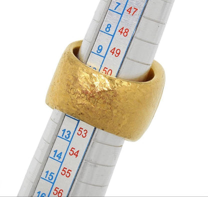 Chanel Coco Mark Logo Colored Stone Square Ring No 12