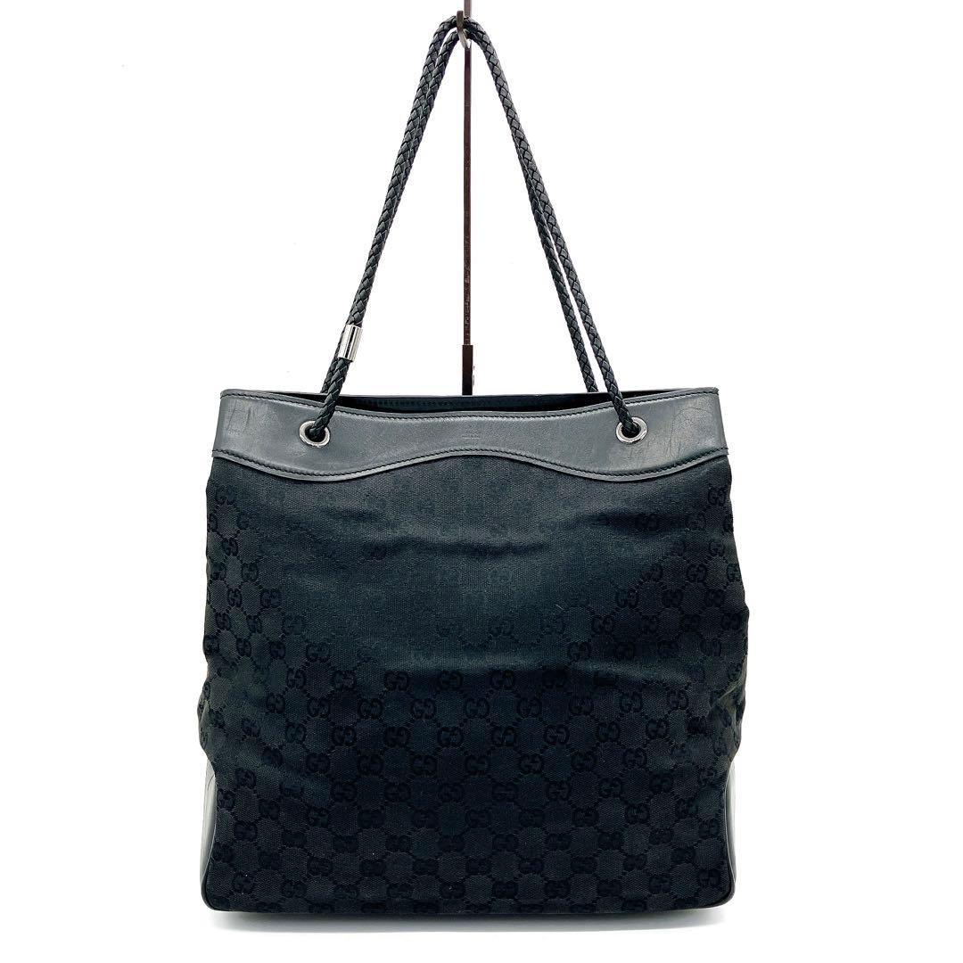 Gucci Tote Bag GG Canvas Black A4 Handbag