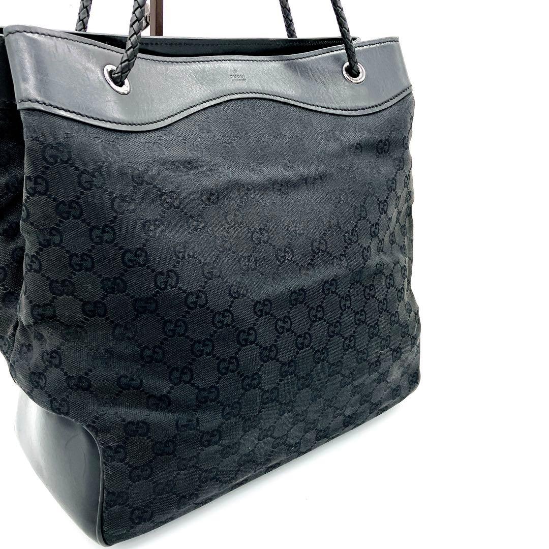 Gucci Tote Bag GG Canvas Black A4 Handbag