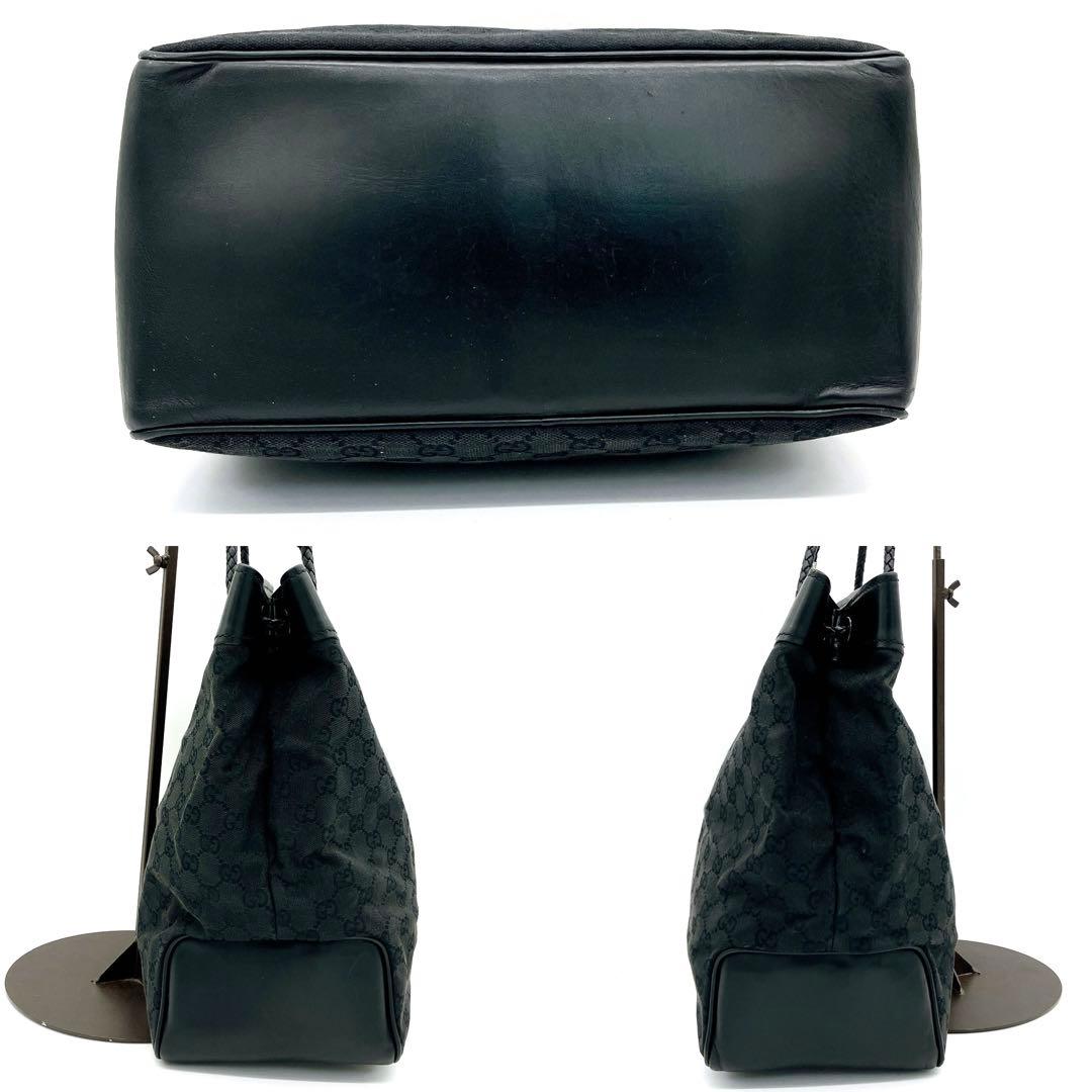 Gucci Tote Bag GG Canvas Black A4 Handbag