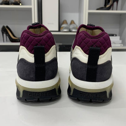 Chanel CC Logo Mesh Suede Leather Fabric Sneakers — view 6