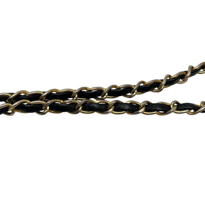 Chanel Lambskin Stitch CC Logo Chain Shoulder Bag Black — view 7