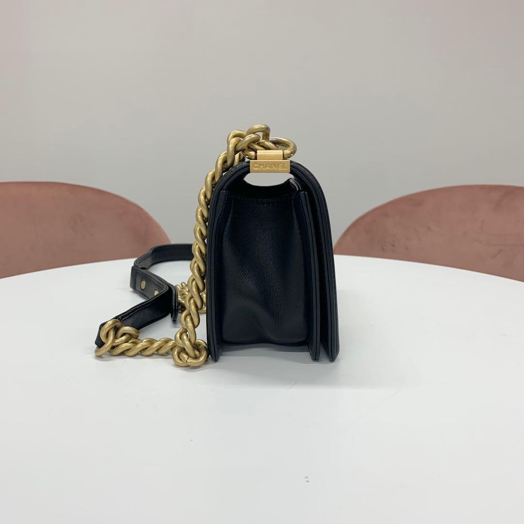 Chanel Boy 20 Lambskin CC Logo Small Stitch Bag — view 2