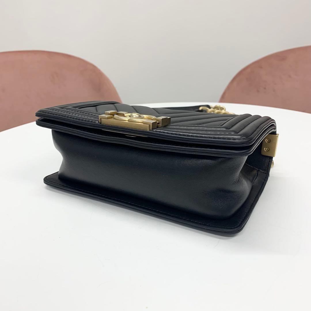 Chanel Boy 20 Lambskin CC Logo Small Stitch Bag — view 4