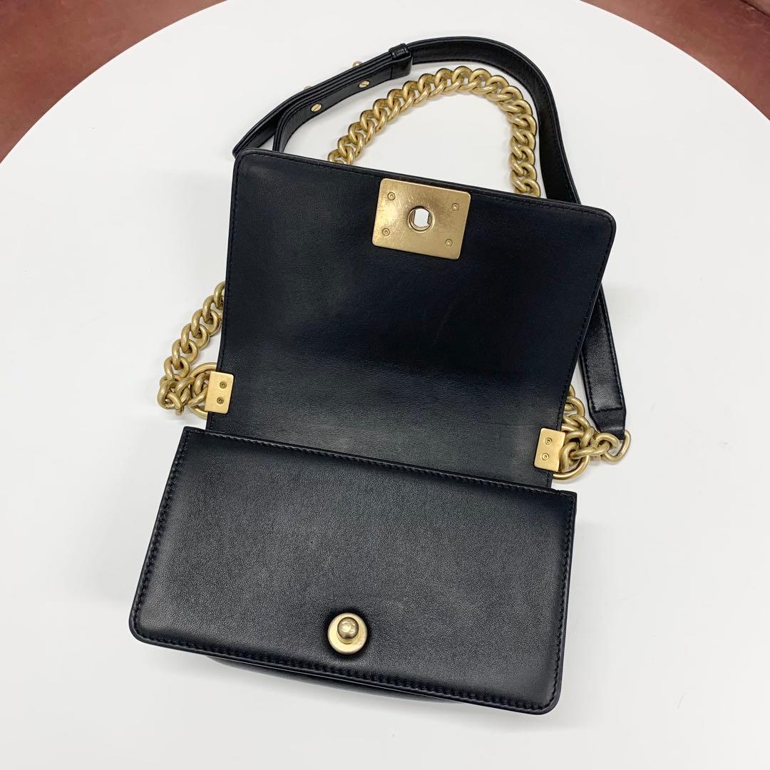 Chanel Boy 20 Lambskin CC Logo Small Stitch Bag — view 6