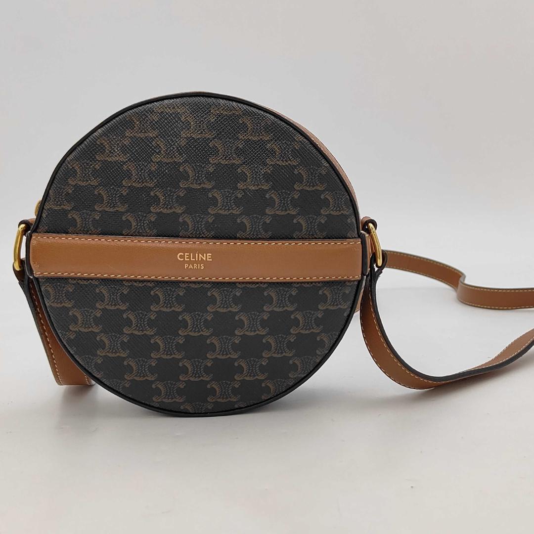 Celine Round Purse Triomphe Canvas Shoulder Bag