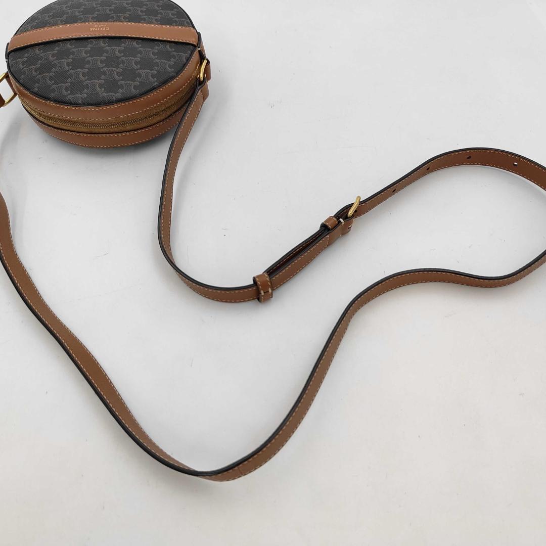 Celine Round Purse Triomphe Canvas Shoulder Bag — view 3