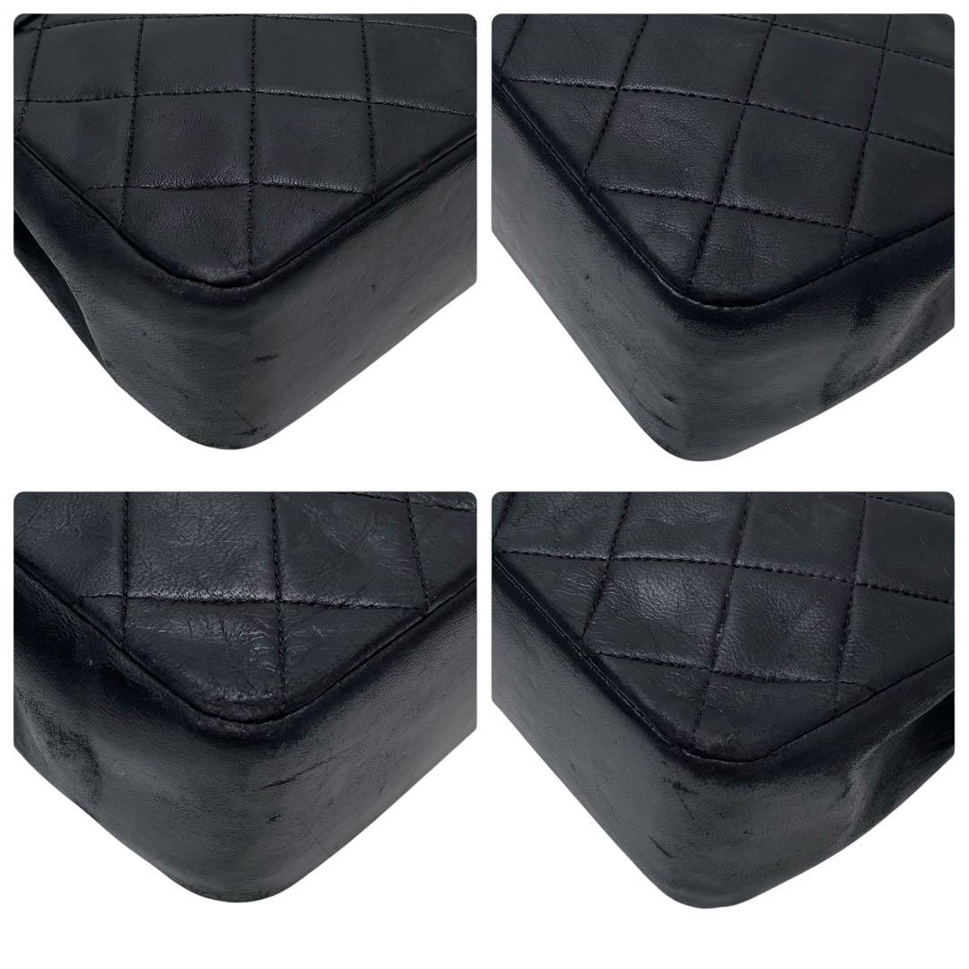 Chanel Quilted Lambskin Chain Hand Bag CC Logo Black — view 6
