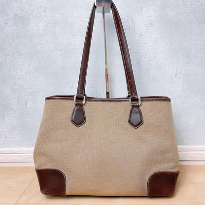 Prada Jacquard Canvas Tote Bag Logo Brown — view 3