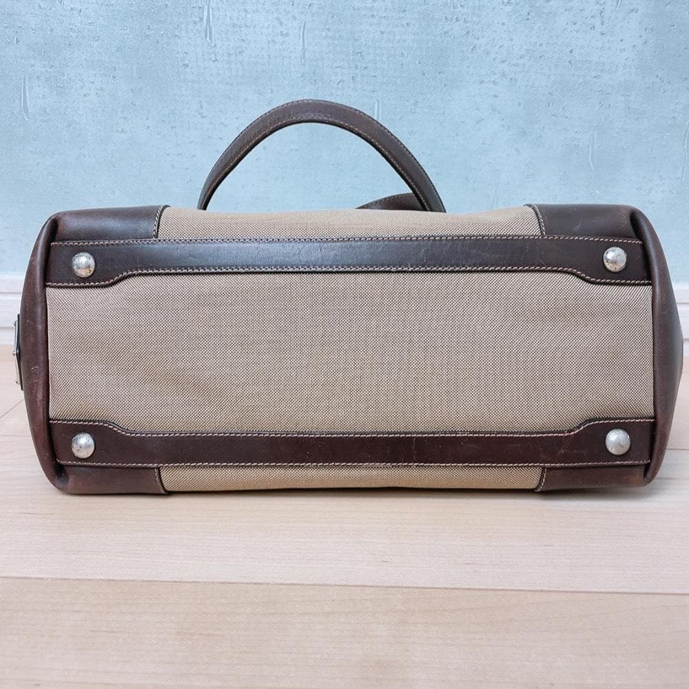 Prada Jacquard Canvas Tote Bag Logo Brown — view 5