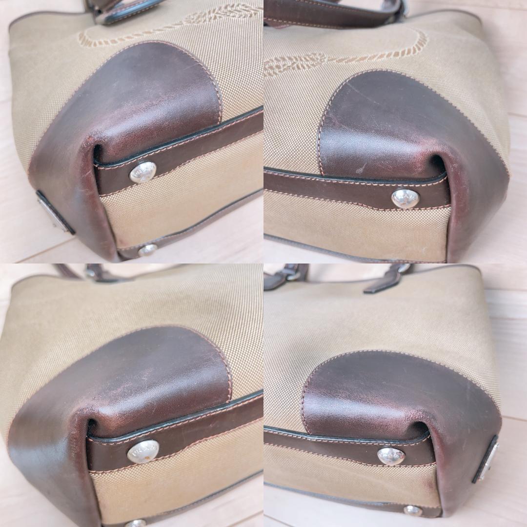 Prada Jacquard Canvas Tote Bag Logo Brown — view 6