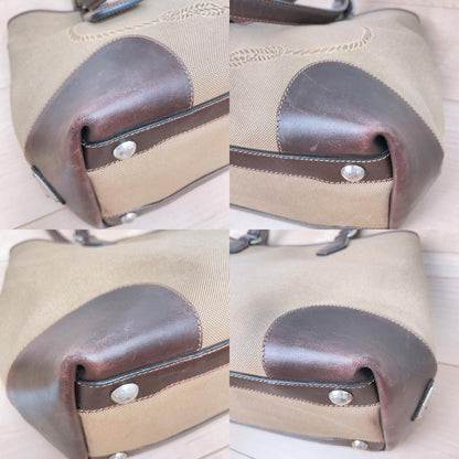 Prada Jacquard Canvas Tote Bag Logo Brown — view 6