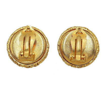 Chanel Coco Mark Round Earrings