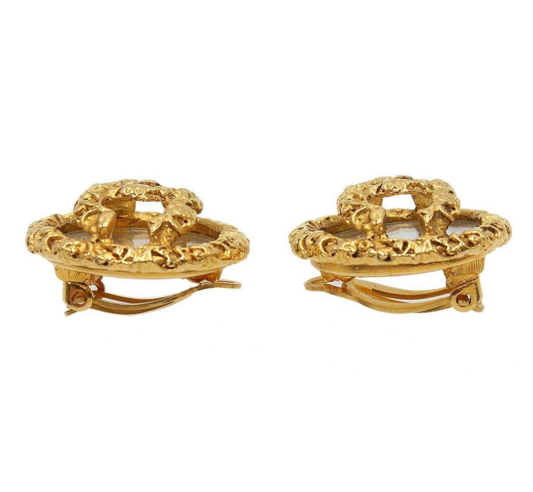 Chanel Coco Mark Round Earrings