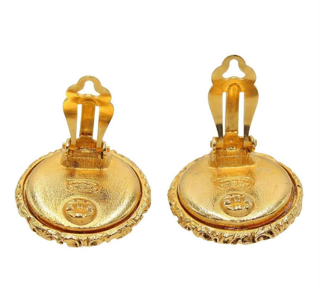 Chanel Coco Mark Round Earrings