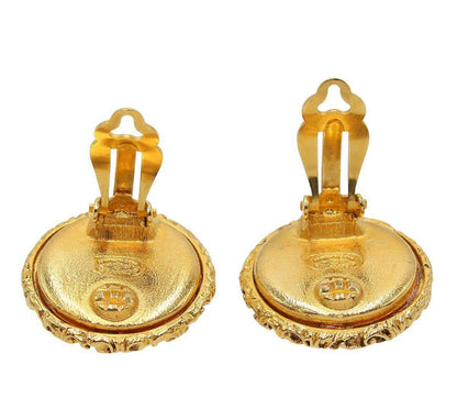 Chanel Coco Mark Round Earrings