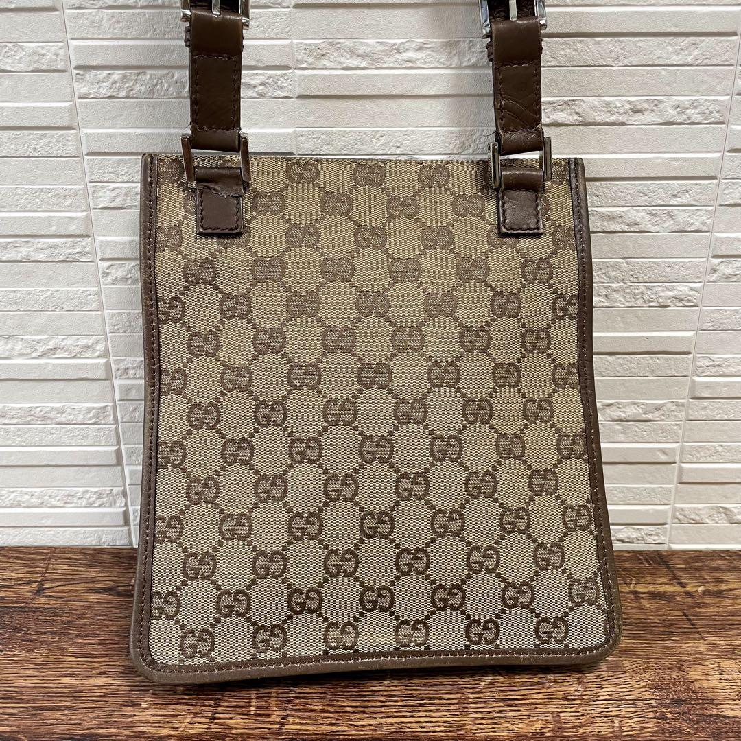 Gucci GG Canvas Leather Shoulder Bag Messenger Brown — view 3