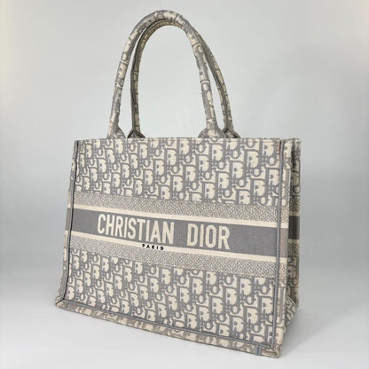 Ultra Christian Dior Book Tote Medium Trotter Gray